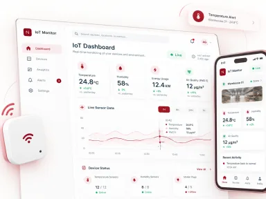 Giofadhil real-time IoT dashboard with wind and barometric monitoring.
